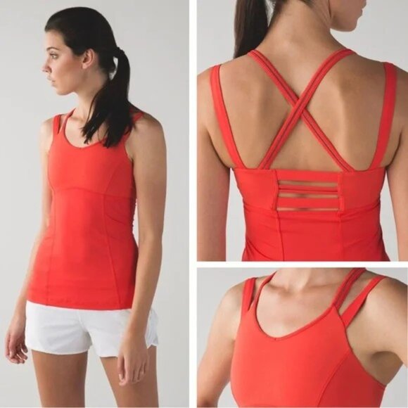 Lululemon Happy Strappy Alarming Athletic Tank Top Size 12 - Picture 1 of 11